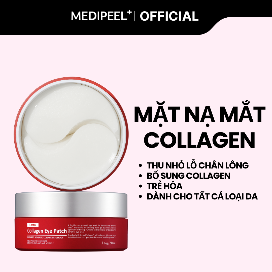 [MEDIPEEL Official][QUÀ TẶNG] Bổ Sung Dưỡng Chất Xóa Nhăn Với Mặt nạ mắt MEDI-PEEL Red Lacto Collagen Eye Patch (60 miếng) ( Probiotics, Collagen, Cấp ẩm, Kem mắt, Eye cream, Kem dưỡng mắt)