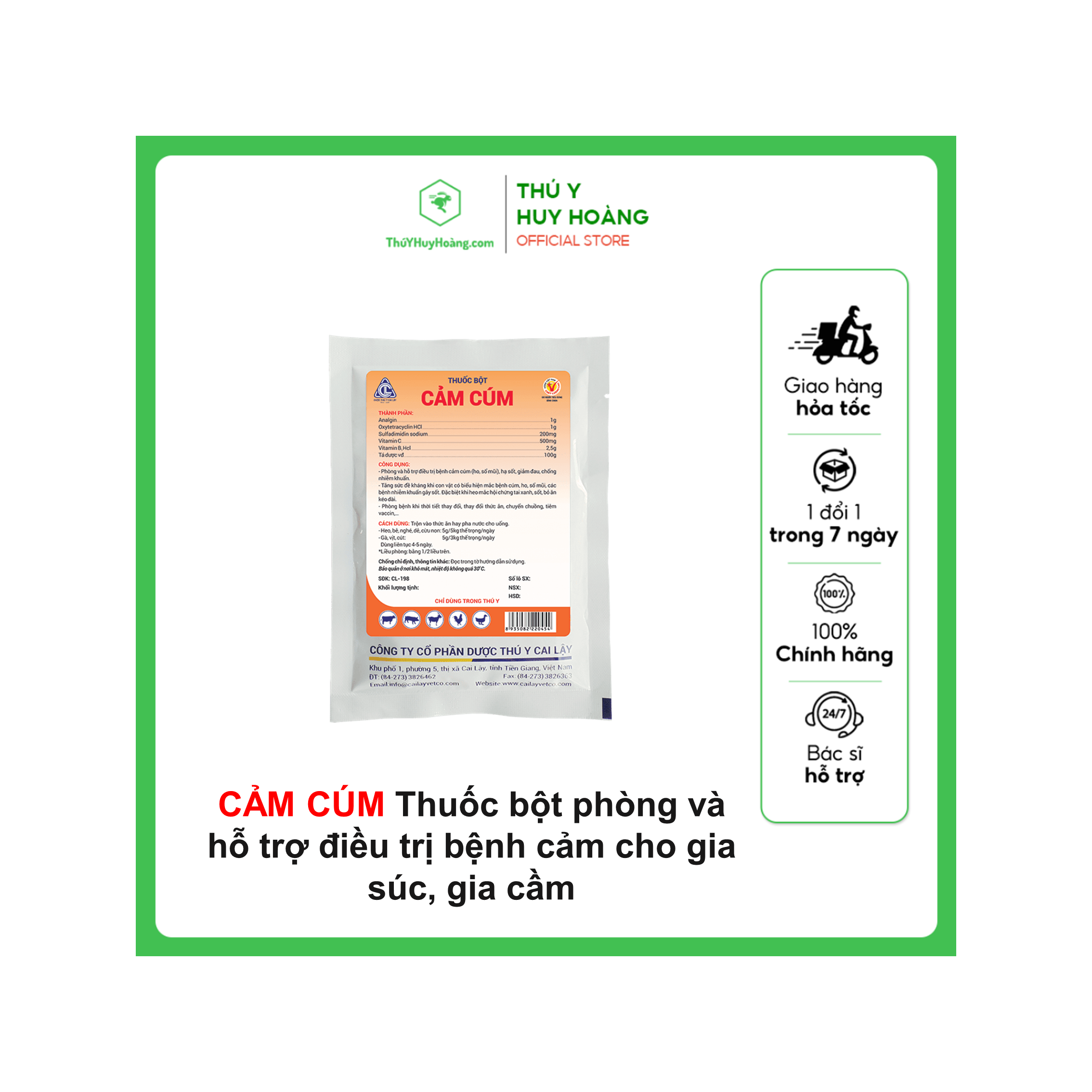 CẢM CÚM 50G phòng và hỗ trợ trong bệnh cảm cúm hạ sốt giảm đau chống nhiễm khuẩn