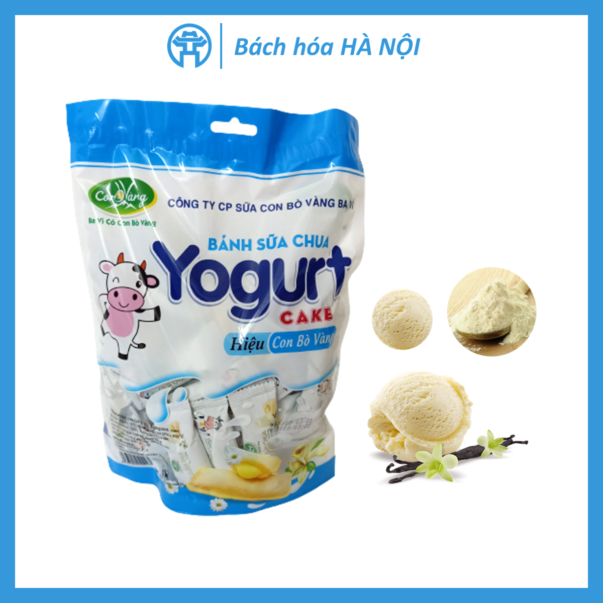 Bánh sữa chua giòn con bò vàng ba vì vị vani 250g
