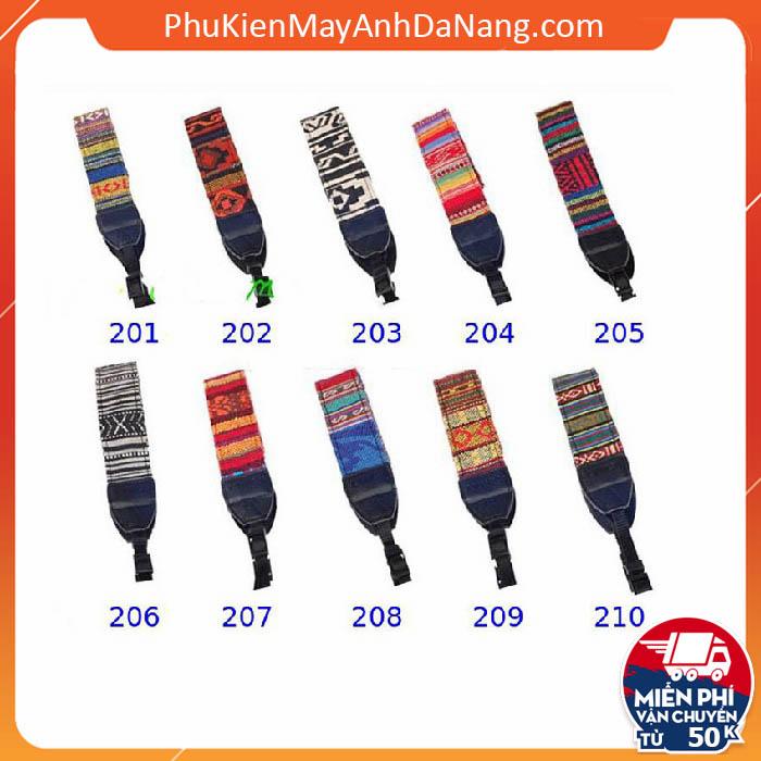 Dây đeo máy ảnh thổ cẩm nhiều màu sắc thời trang D3
