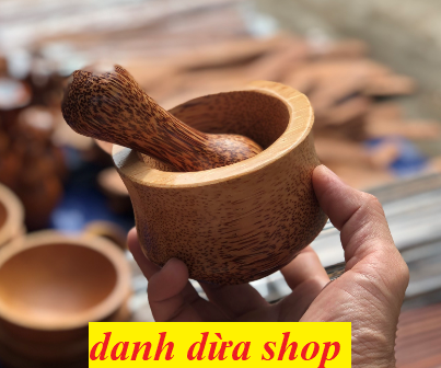 Có Video - Cối đâm tiêu gỗ dừa - HÀNG LOẠI 1 - mỹ nghệ dừa bến tre - DANH DUA SHOP