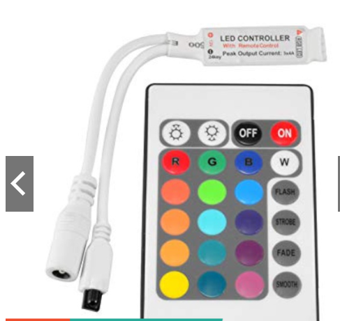 Điều khiển led RGB mini có remote, điều khiển led RGB 12V ra jack DC cái