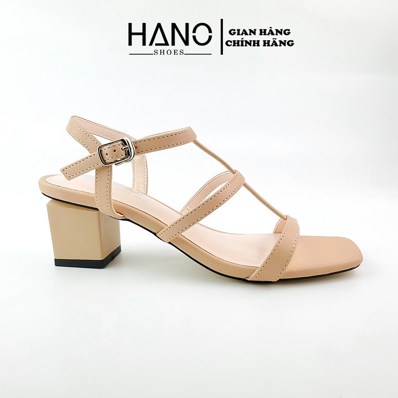 HANO - Sandal cao gót quai mảnh đan gót vuông 5cm cách điệu SD0415