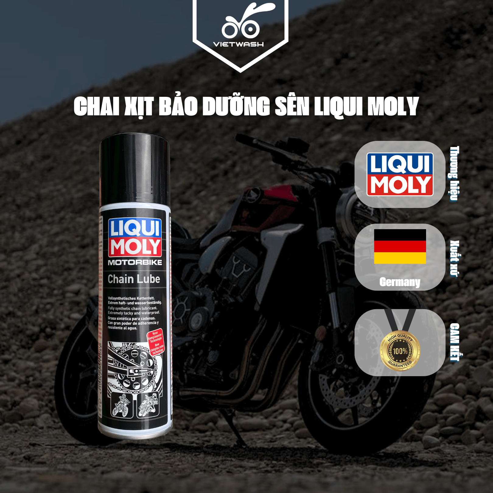 Chai xịt bảo dưỡng sên, bôi trơn sên Liqui Moly 250ml