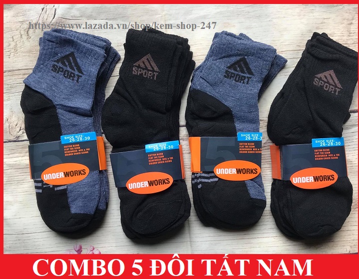 Combo 5 đôi tất/vớ cổ cao nam