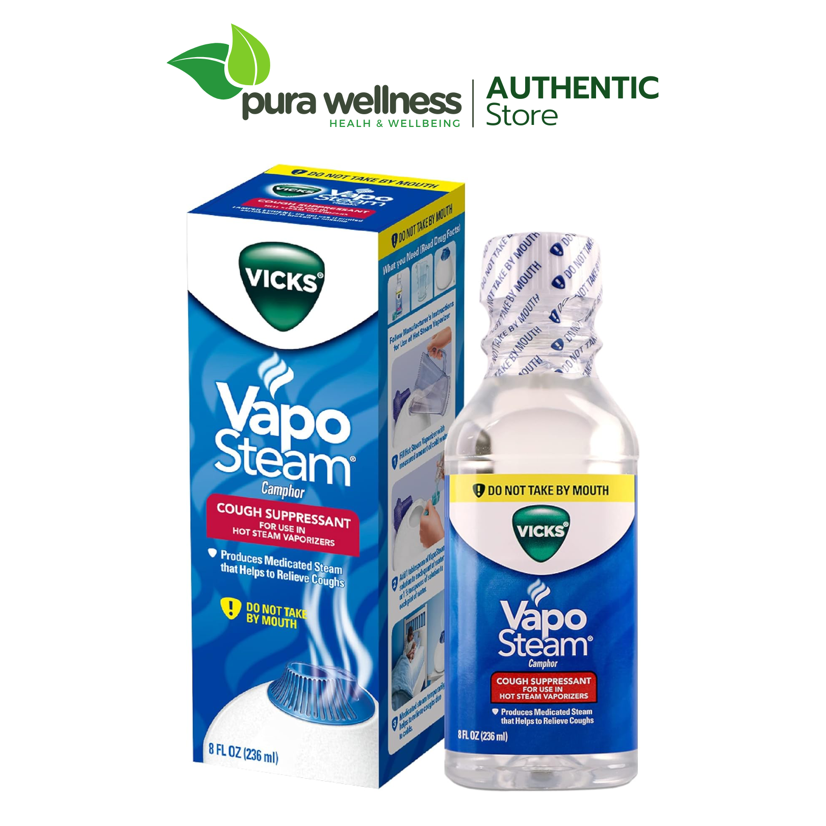 Vicks VapoSteam Double Strength 236ml - Tinh dầu xông Vicks giải cảm, làm dịu đau họng