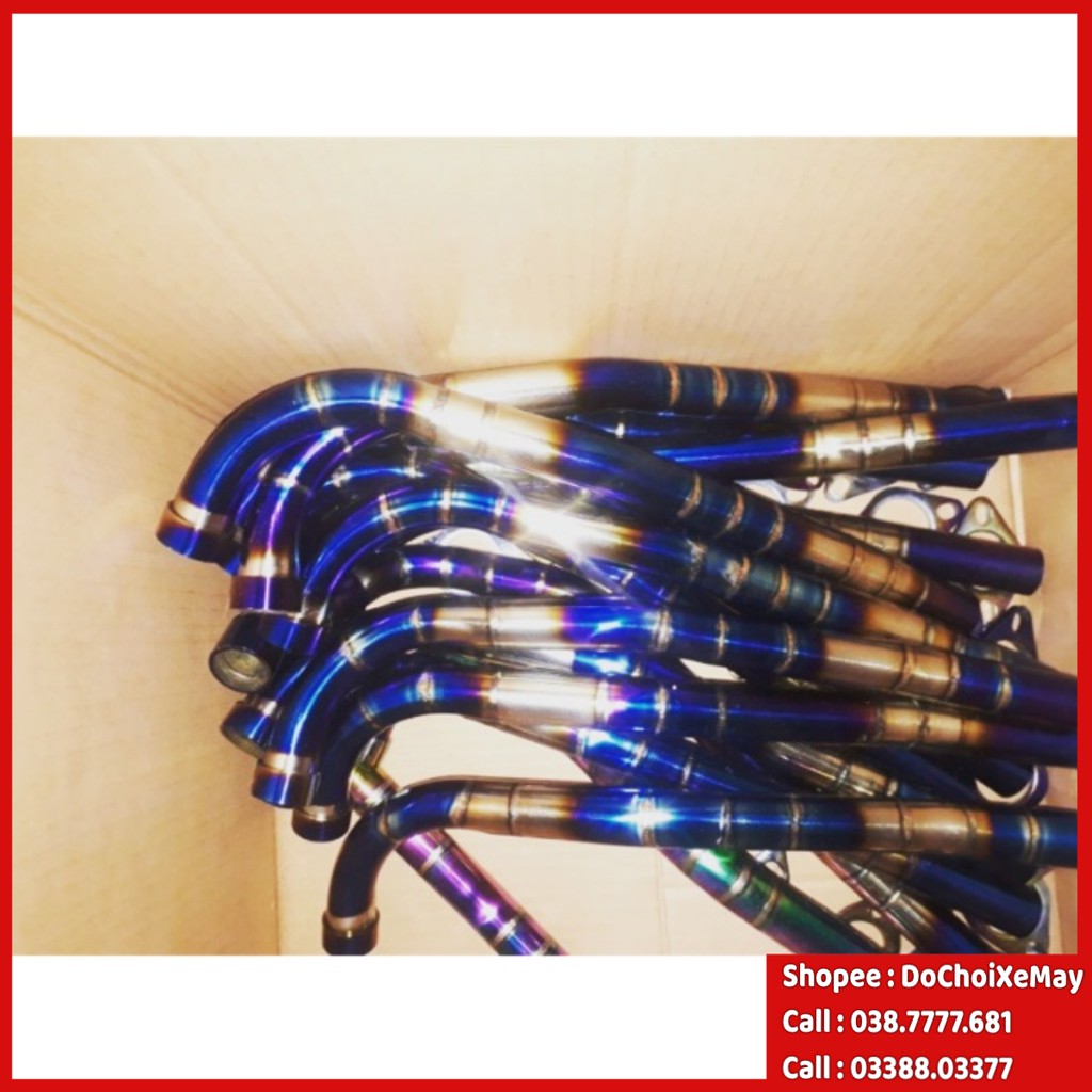 [HCM]Cổ Pô Inox Mạ Titan Cho Wave Sirius Exciter - Cổ Titan Có Sọc-Future Neo Future 2