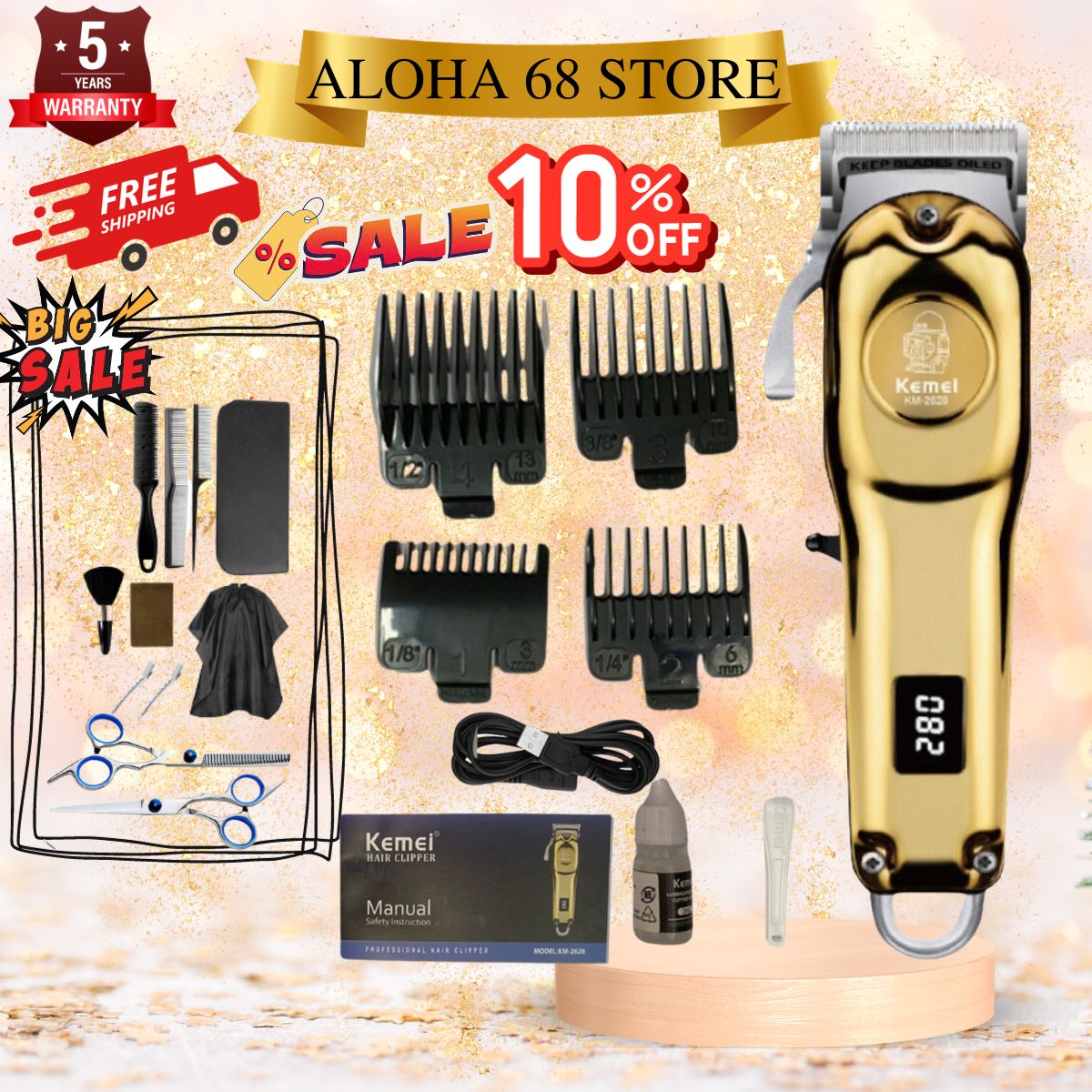 Tông đơ cắt tóc loại tốt pin trâu, tong đơn cắt tóc loại tốt Km2628, chất liệu tốt động cơ 4 chiều không tiếng ồn Bảo Hành 5 NĂM, tông đơ cắt tóc loại tốt, tong do cat toc