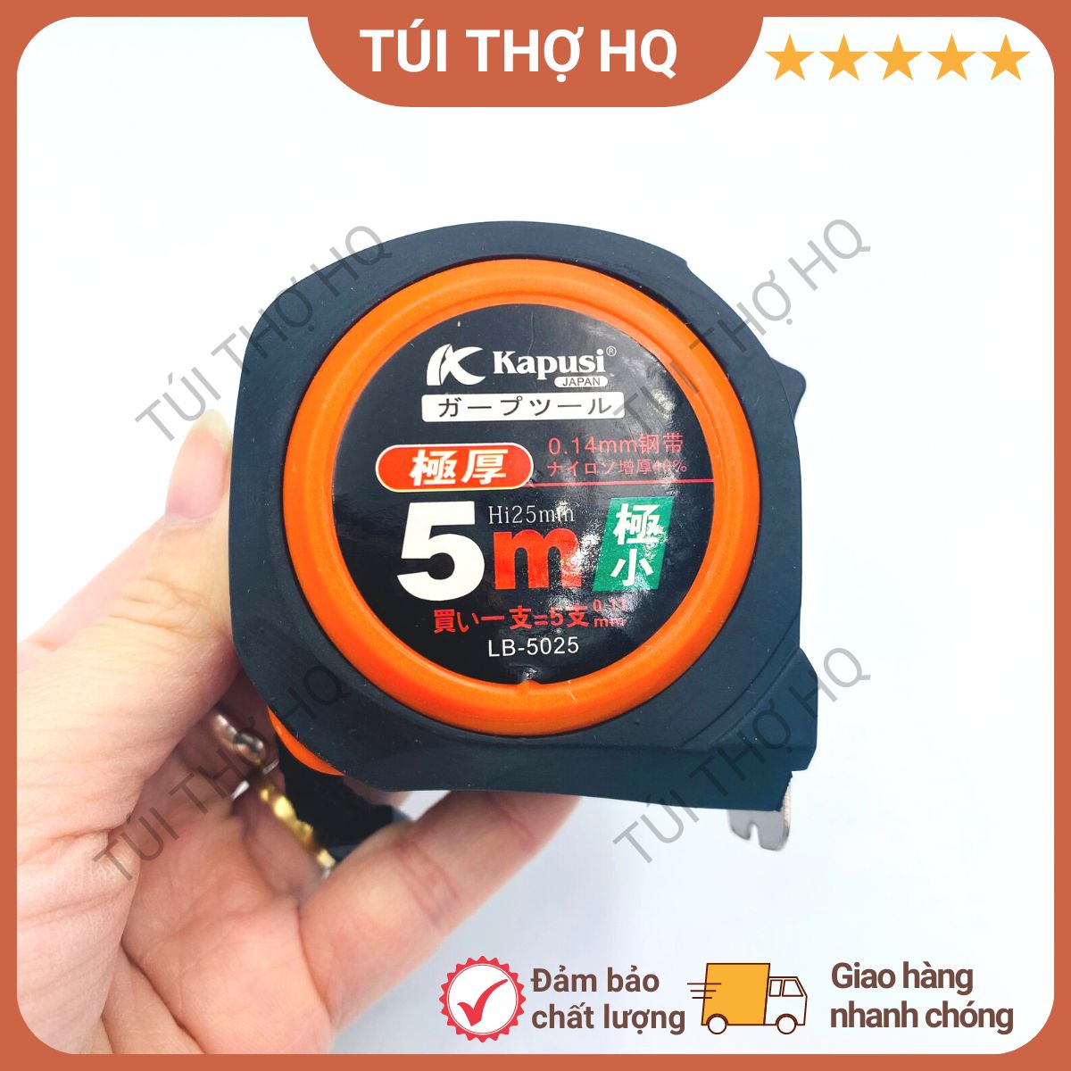 Thước kéo, thước rút kapusi 5m - 7,5m hàng đẹp chắc chắn - túi thợ hq