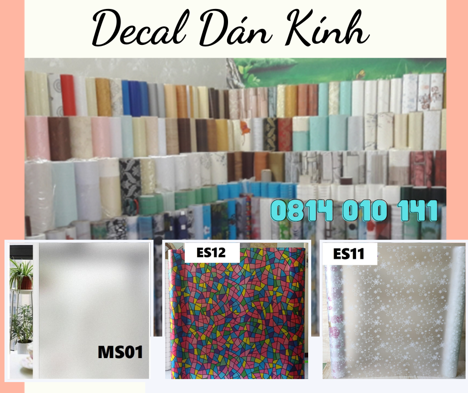 Decal dán kính mờ cửa sổ, giấy decal dán kính chống nắng nhiều mẫu lựa chọn