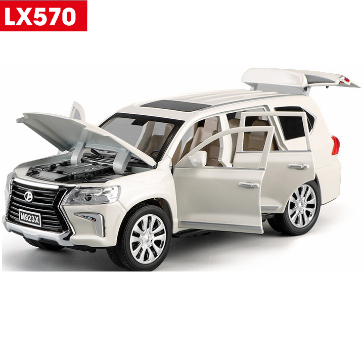 Xe mô hình ô tô Lexus LX570 cỡ lớn tỉ lệ 1:24 hãng XLG xe bằng kim loại mở được cửa có đèn sáng và âm thanh động cơ