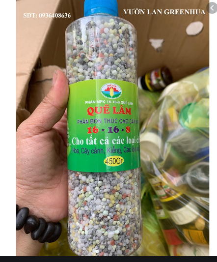 PHÂN BÓN THÚC CAO CẤP QUẾ LÂM 450G NPK 16-16-8 CHO TẤT CẢ CÁC LOẠI CÂY
