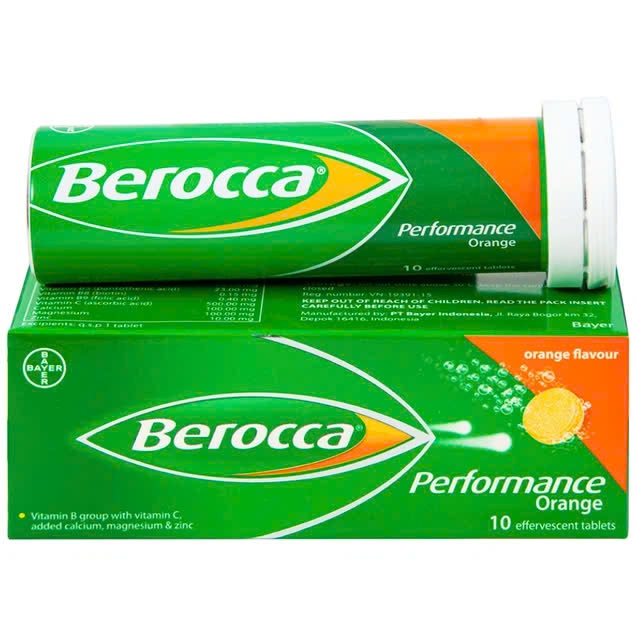 [Hoả Tốc HCM] Viên sủi bổ sung vitamin, khoáng chất Berocca Performance 10 viên