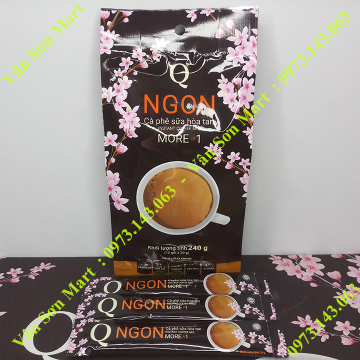 Cà phê sữa Ngon Trần Quang bịch 240g (12 gói dài x 20g) Mẫu xuân