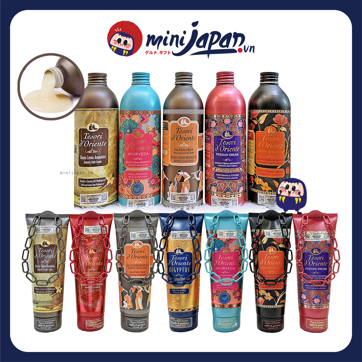 Sữa tắm nước hoa Ý Tesori d'Oriente 500ml - Sữa tắm xích hương nước hoa, dưỡng ẩm, lưu hương, trắng da