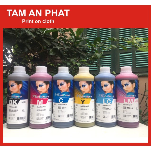Mực in chuyển nhiệt Inktech In Áo  [ CHÍNH HÃNG ] SEG 1 Lít - Bản In Ép Lên Màu Đẹp - Không Gây Tắc Đầu Phun