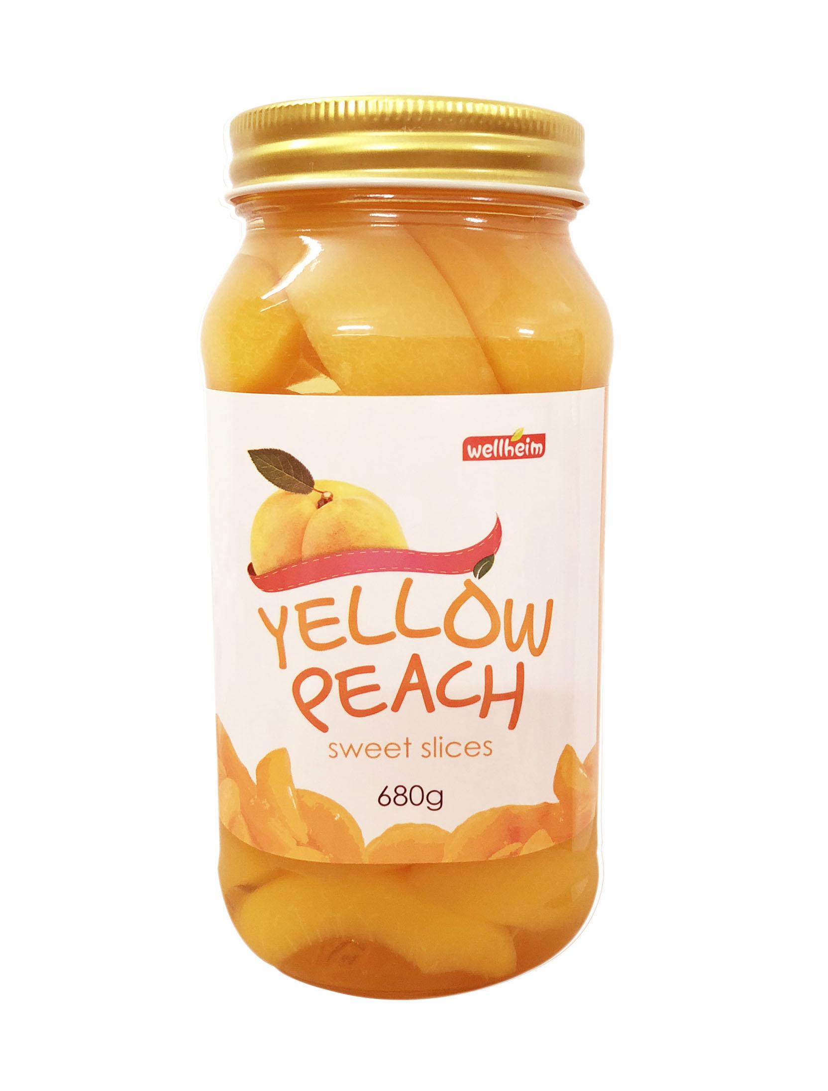 Đào ngâm hàn quốc yellow peach 680g , giao hàng 2h