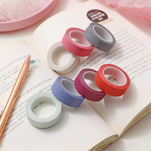 [FULL CUỘN] Cuộn Washi tape caro grid ô vuông dài 10m trang trí sổ, Bullet Journal