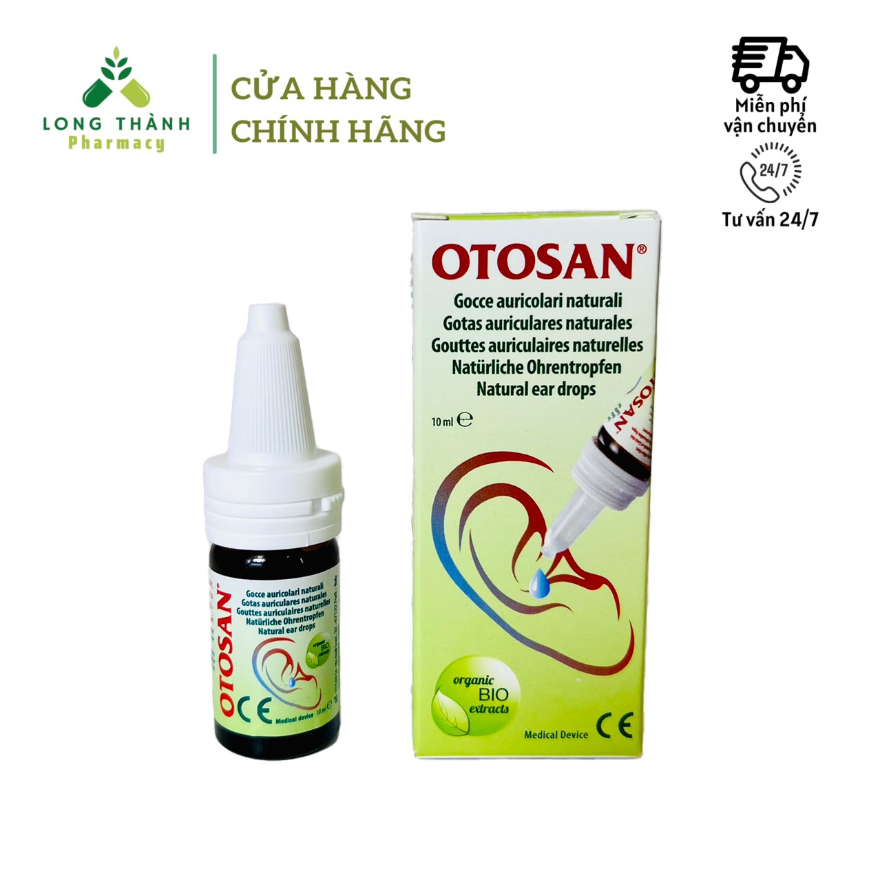 Dung dịch nhỏ tai Otosan Ear Drops đảm bảo giữ vệ sinh tai, chống ẩm - nhập khẩu Italy 10ml