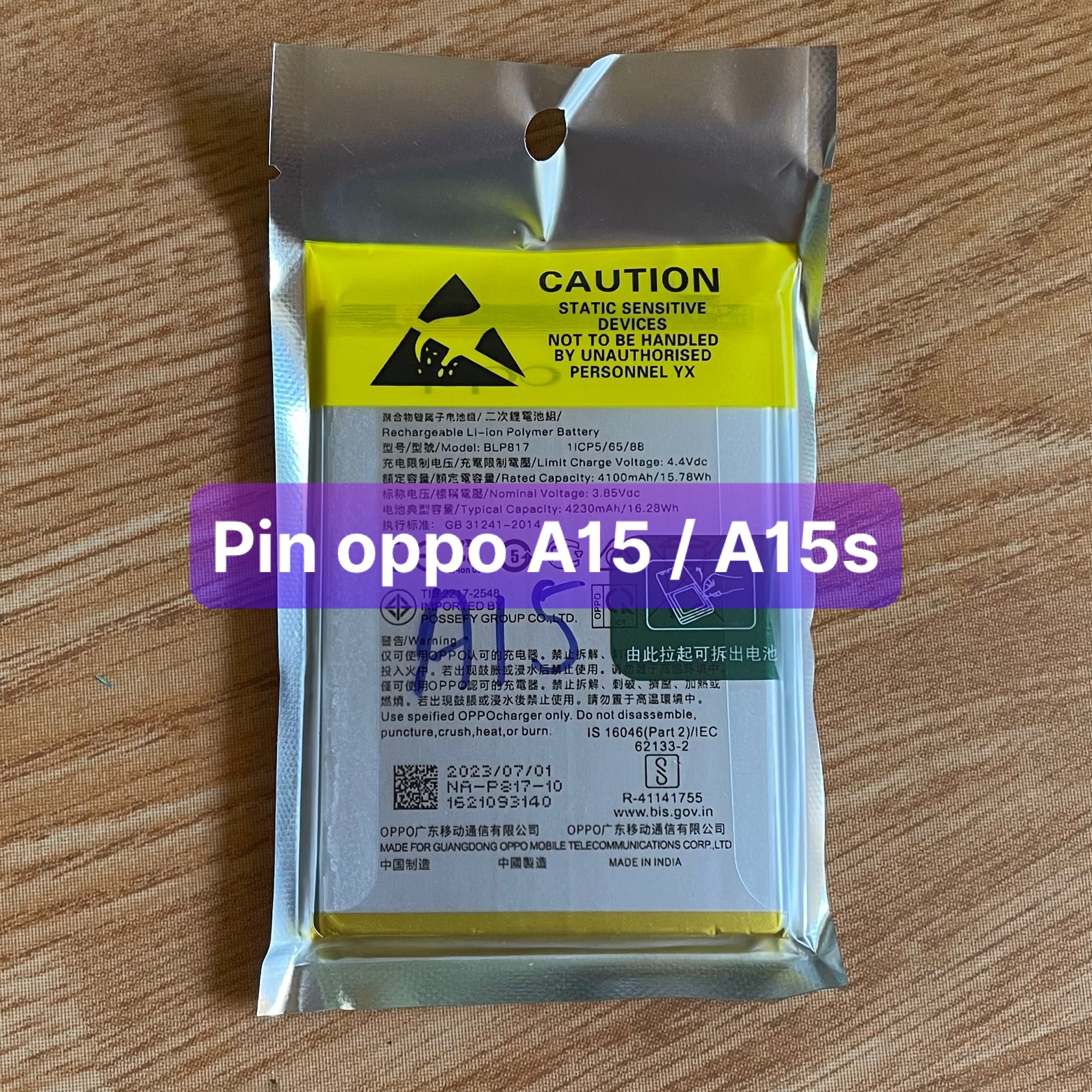 Pin oppo a15 / a15s / a16k mã blp817 lắp chung