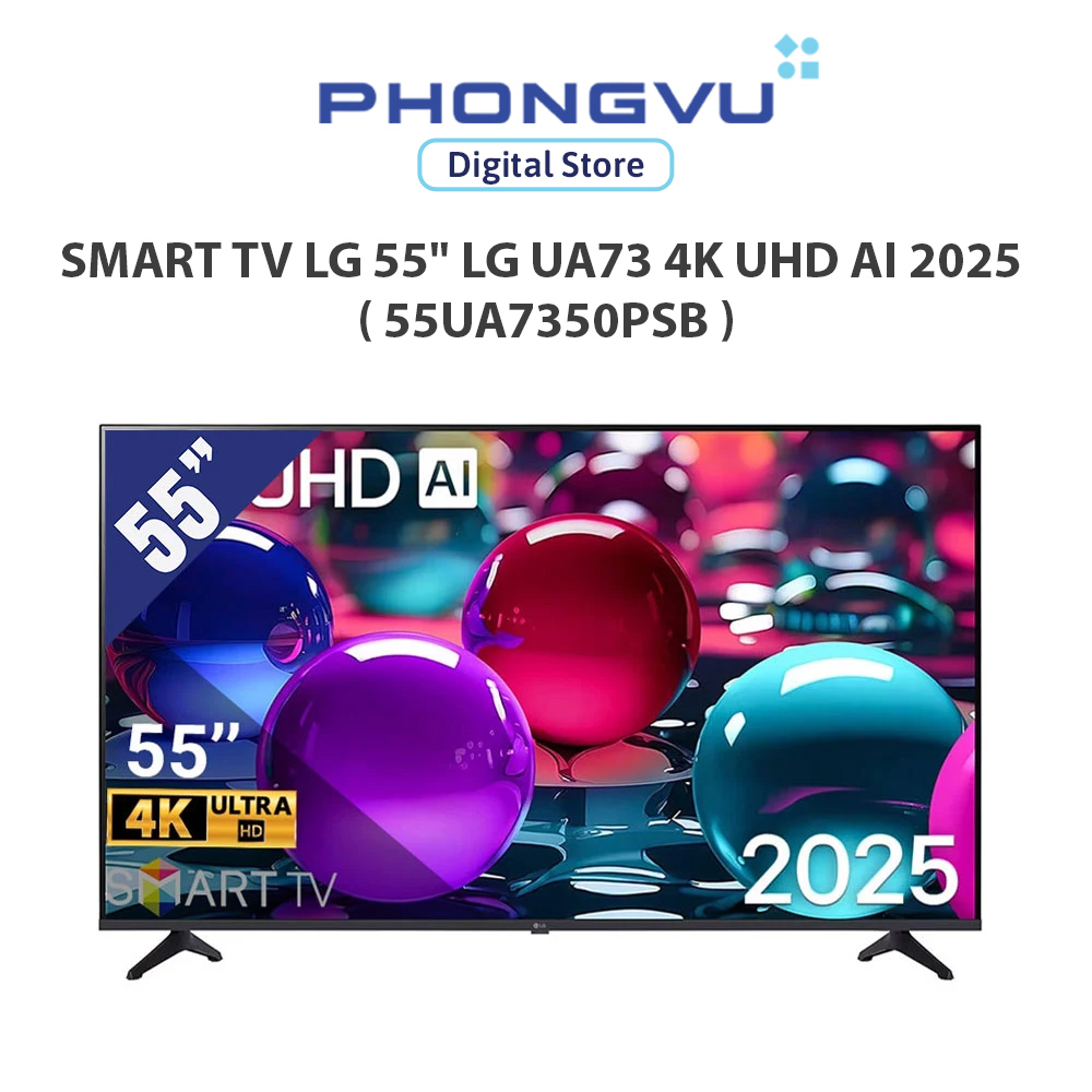 Smart TV LG 55" UA73 4K UHD AI 2025 ( 55UA7350PSB ) - Bảo hành 24 tháng