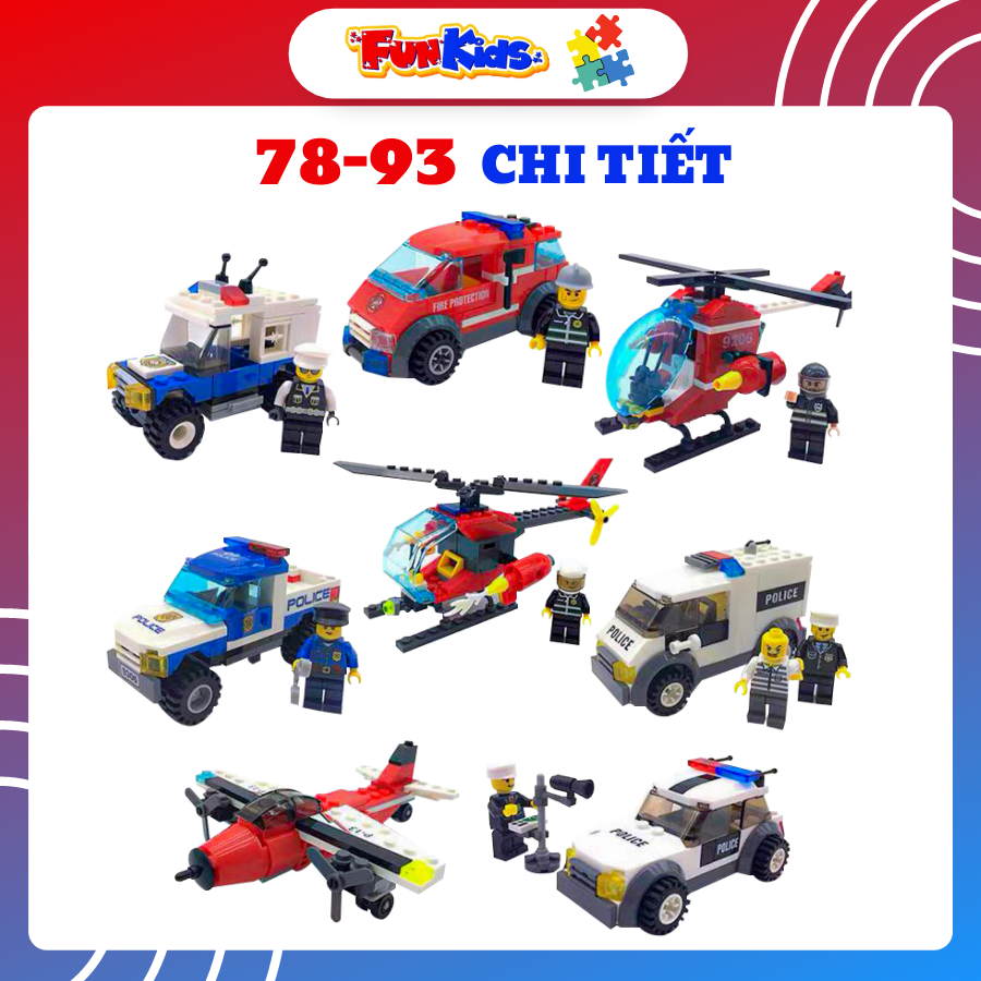 Đồ chơi trẻ em xếp hình lego city cao cấp xếp hình lắp ráp các loại ô tô từ 78 đến 93 chi tiết nhựa abs cao cấp cho bé từ 5 tuổi trở lên