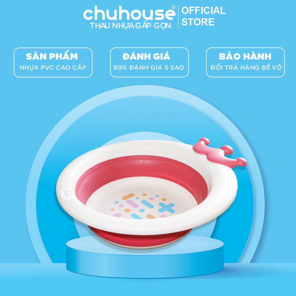 [HCM]THAU NHỰA GẤP GỌN RỬA MẶT EM BÉ SILICONE(37x32x23cm) - HÀNG NỘI ĐỊA TRUNG QUỐC