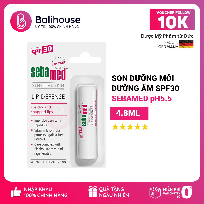 [Chính Hãng - Freeship - Gift] Son Dưỡng Bảo Vệ Chống Khô Và Nứt Nẻ Môi Sebamed (SEBAMED SENSITIVE SKIN LIP DEFENSE) - DMP Balihouse