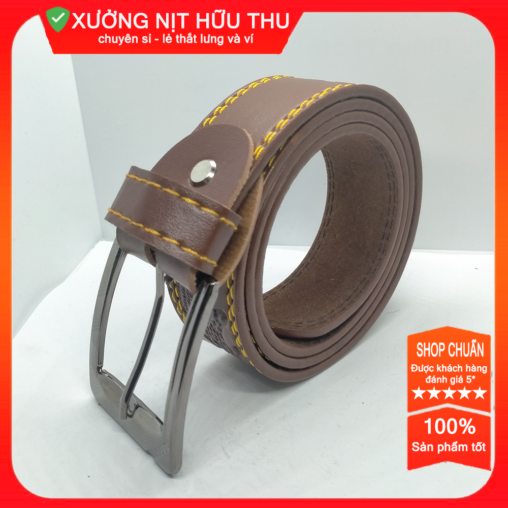 Thắt Lưng Nam/ Dây NỊt Nam May Viền 2 Bên Tạo Sự Chắc Chắn Và chống Bong Tróc Tách Lớp có 2 màu(nâu và màu bò) kết hợp khóa lăn hoặc khóa kim tiện lợi
