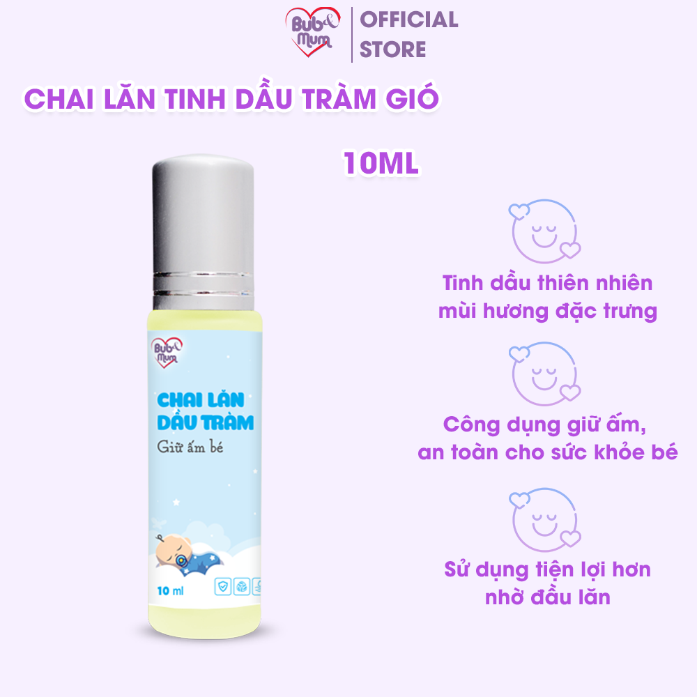 Chai lăn tinh dầu Tràm gió 10ml BuB&MuM giữ ấm cho bé