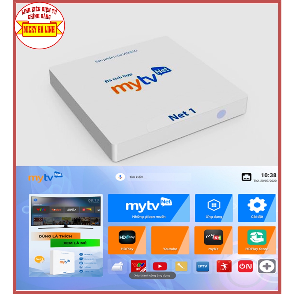 BOX Tivi MyTV trang bị chip nhớ eMMC chính hãng Samsung, Xem trên 150 kênh truyền hình giải trí đặc sắc - VINABOX-MYTV-1 1G
