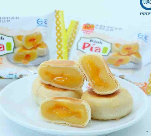 Bánh pía kim sa tân huê viên 1 bánh