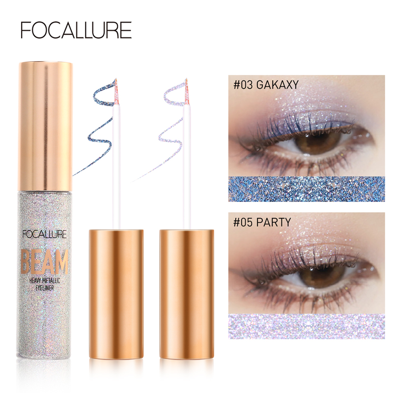 Bút kẻ mắt FOCALLURE dạng lỏng ánh nhũ không thấm nước bền màu lâu trôi với 5 màu tùy chọn trong lượng 8G - INTL