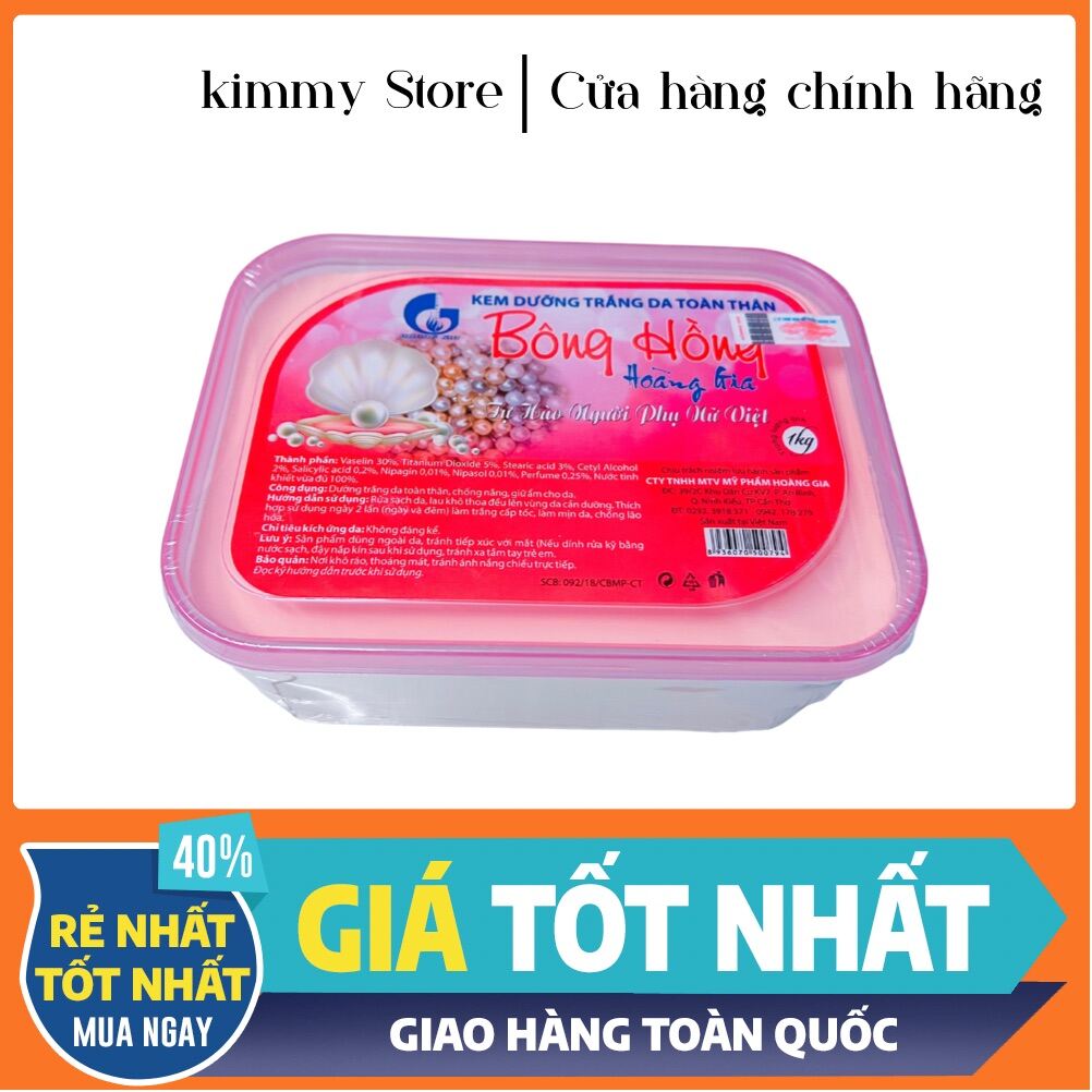 Kem dưỡng trắng da Bông Hồng hoàng gia 1kg ( kem bông hồng vuông 1000g )