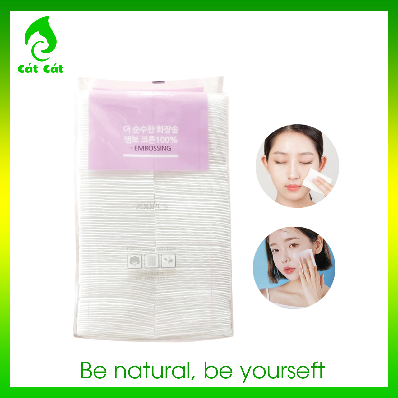Bông tẩy trang cao cấp Hàn Quốc Embossing (200 miếng)