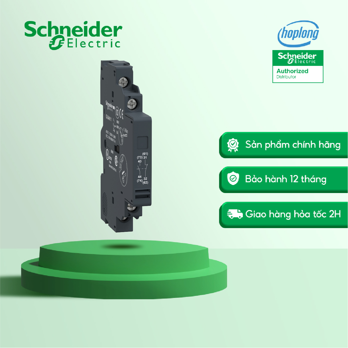 Tiếp điểm phụ gvan11 schneider 1no+1nc