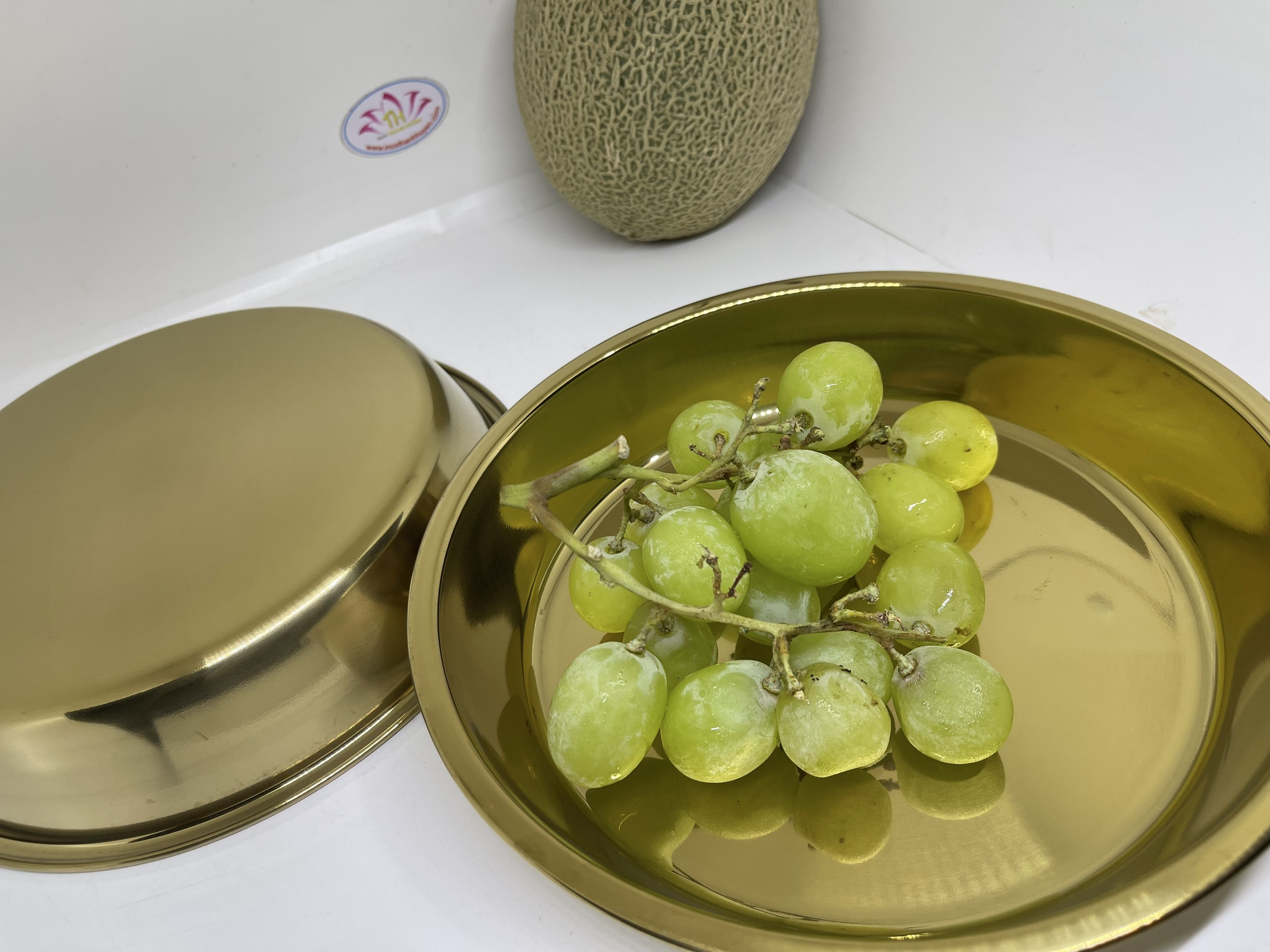 Đĩa tròn, dĩa bánh, đĩa ovan inox 304 vàng gold sáng bóng dày dặn cao cấp sang trọng