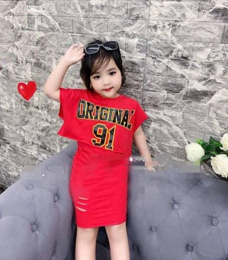 sét váy kèm áo croptop dành cho bé gái