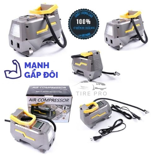 Bơm lốp ô tô, bơm vỏ ô tô, bơm 2 xi lanh, bơm điện xe hơi tự ngắt