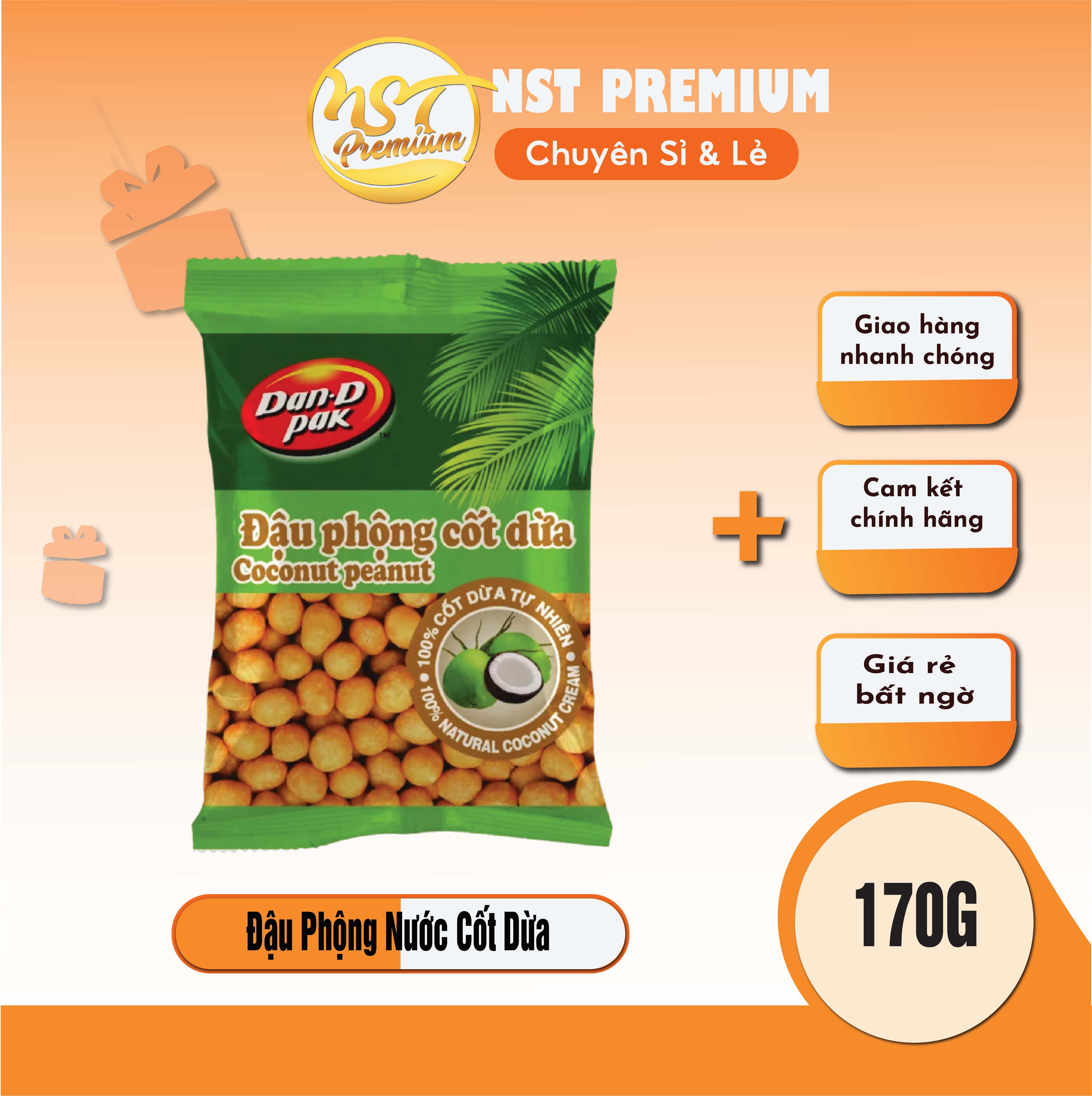 Đậu phộng cốt dừa 170gr dan d pak