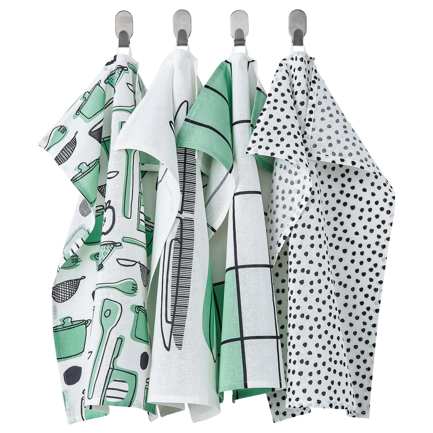 Set 4 khăn bếp họa tiết xanh rinnig ikea 45x60cm