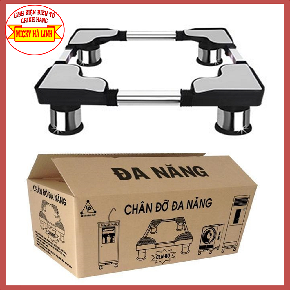 [HCM]Chân đỡ Máy Lọc Nước  Máy Giặt Tủ Lạnh- Cao Cấp - hàng đẹp inox dày xịn - Kích thước 42 đến 60 cm, di chuyển kích thước thoải mái