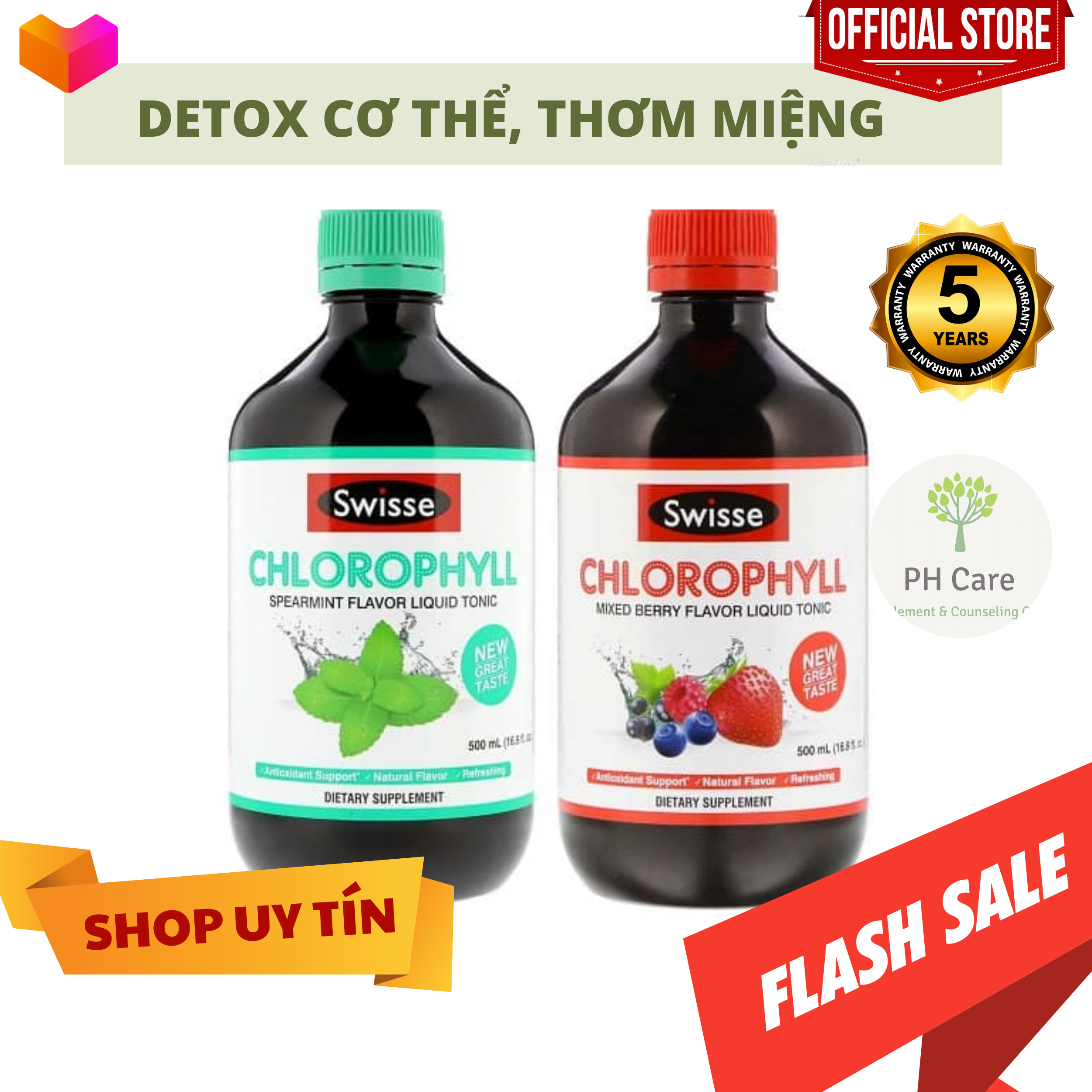 Nước diệp lục Swisse Chlorophyll 500ml của Úc