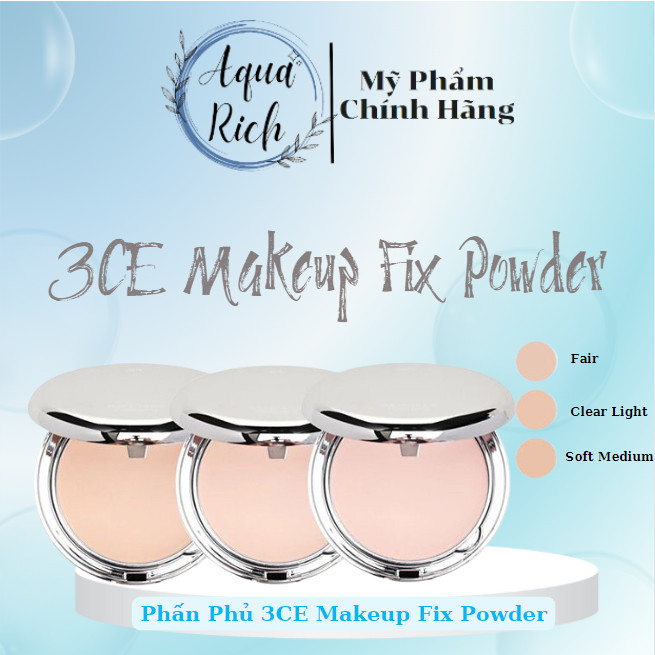 Phấn phủ nén 3ce makeup fix powder - hộp đen
