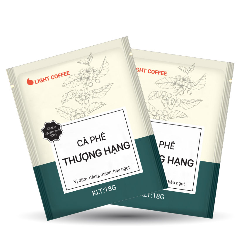 Combo 2 túi Cà phê Thượng hạng, túi giấy tiện lợi - Túi 18g - Lazcoin
