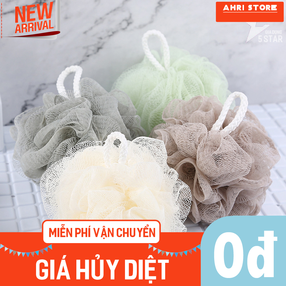 Bông tắm Hàn Quốc loại dày tròn cao cấp, phù hợp cho người lớn và trẻ em, dụng cụ nhà tắm tiện lợi 19.BTHQ