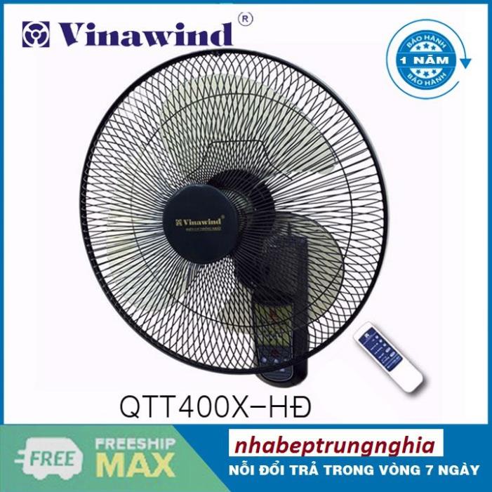 Quạt treo tường có điều khiển vinawind qtt400x-hd sải cánh 400 - điện cơ thống nhất
