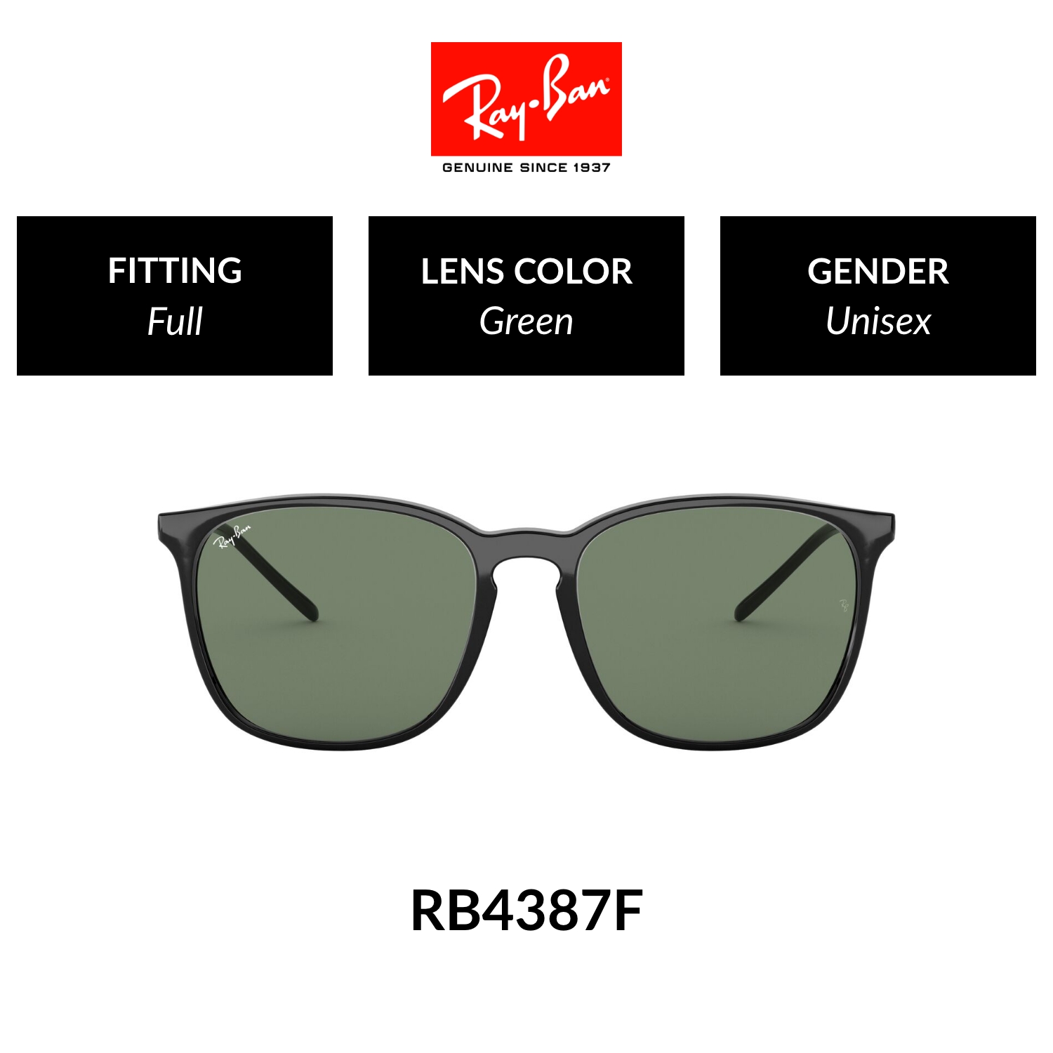 Mắt kính ray-ban - rb4387f 901/71 - kính mát size 55