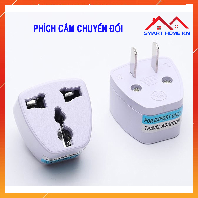 Phích cắm chuyển đổi đa năng từ 3 chấu thành 2 chấu