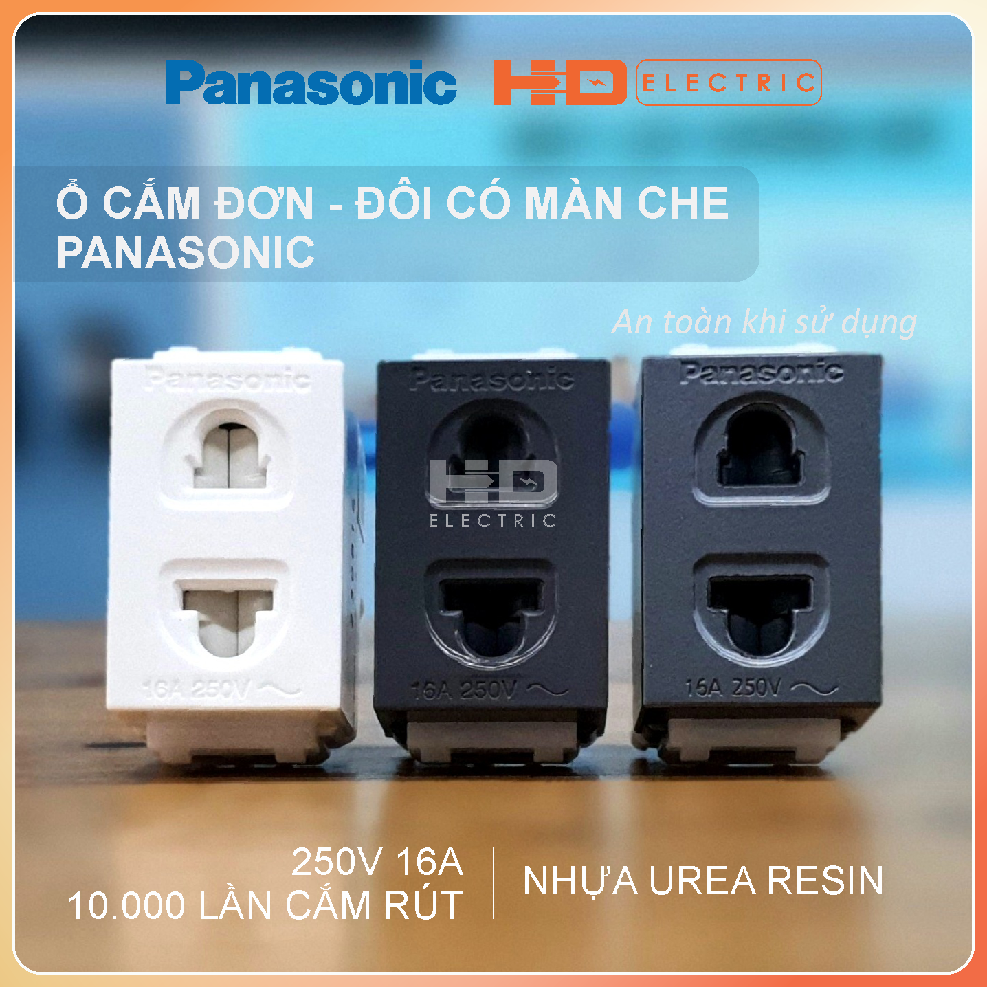 Ổ cắm đơn, đôi có màn che panasonic wev1081 wev1181 wev1582 hàng chính hãng